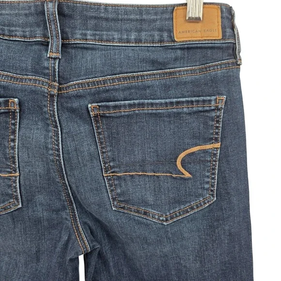 American Eagle Denim Jeans Womens Size 6 Dark Wash Super Stretch Bootcut‎ - Picture 4 of 7